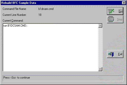 Command Processor (operator version) - Rebuild BFC Sample Data